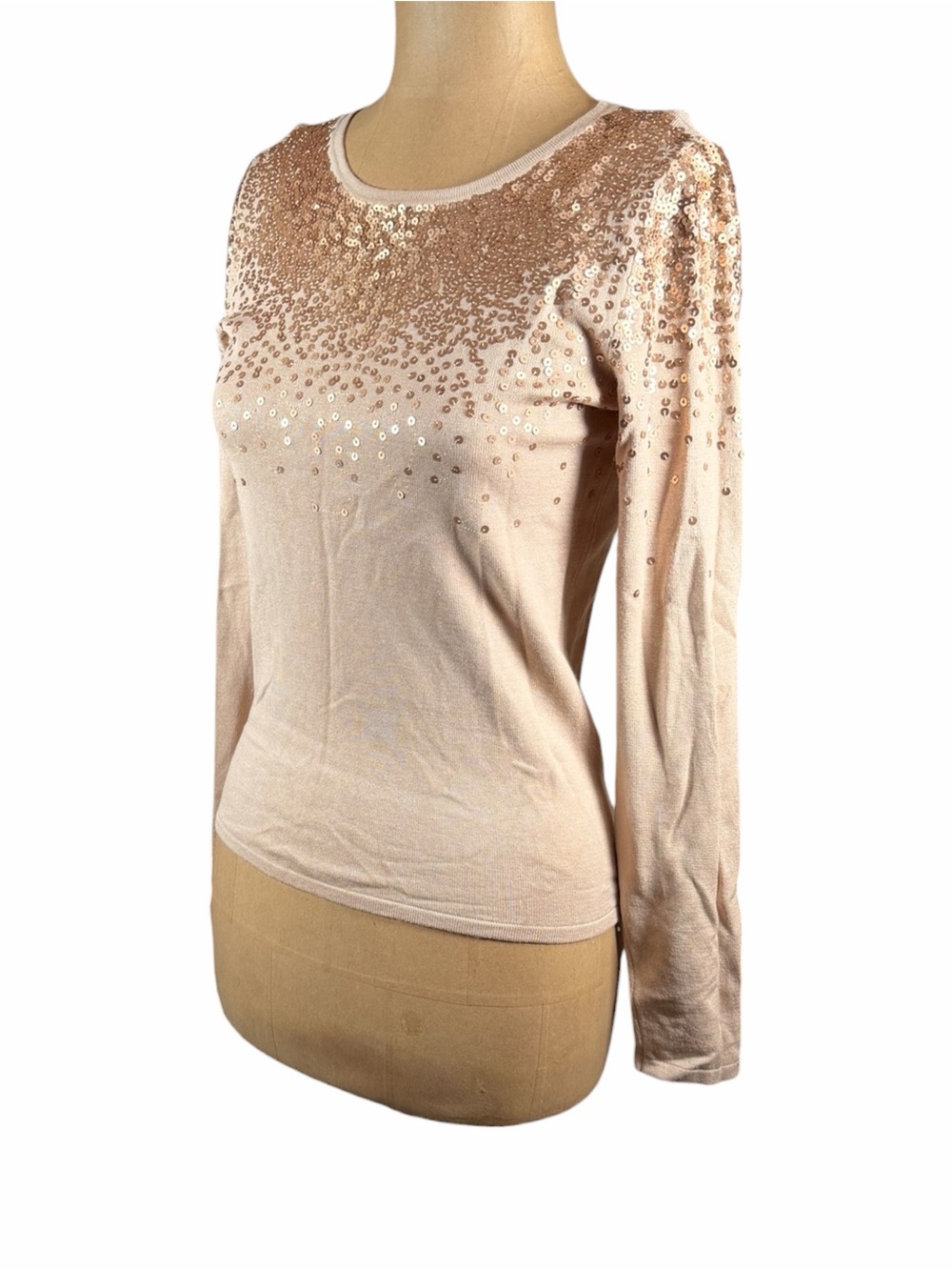 ORSAY Cream & Bronze Sequined Knit